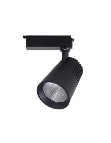 Foco Carril 20w 2700k Telma Negro 1800lm 36º Orientable 330º Regx15