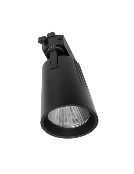 Foco Carril 20w 2700k Telma Negro 1800lm 36º Orientable 330º Regx15,5x8,2 Cm
