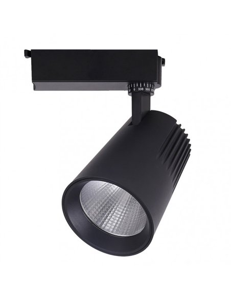 Foco Carril 40w 6000k Telma Negro 3600lm 36º Orientable 330º Regx21x10