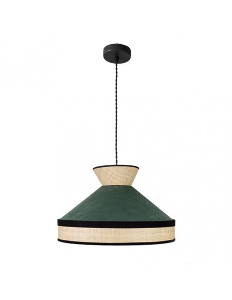 Colgante Fabrizio 1xe27 Natural/verde Bote Regx40x40 Cm