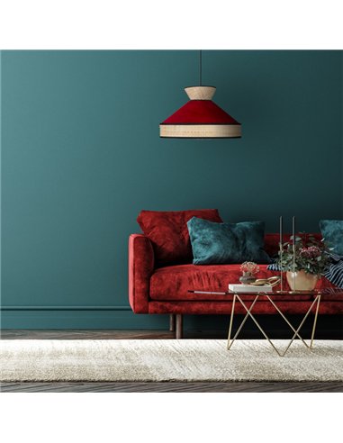 Colgante Fabrizio 1xe27 Natural/rojo Regx50x50 Cm