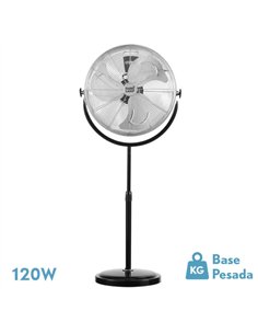 Ventilador De Pie Trascias 120w Negro Regx55x55 Cm  3 Velocidades Orientable