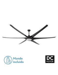 Ventilador 24w Dc Moncayo Negro 6 Aspas 6 Velocidades 254d C/remoto Memoria 3 Temperaturas 2850 Lm