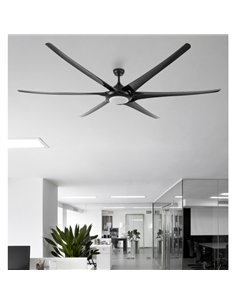 Ventilador 24w Dc Moncayo Negro 6 Aspas 6 Velocidades 254d C/remoto Memoria 3 Temperaturas 2850 Lm 2