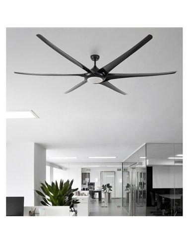 Ventilador 24w Dc Moncayo Negro 6 Aspas 6 Velocidades 254d C/remoto Memoria 3 Temperaturas 2850 Lm