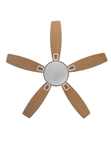 Ventilador 30w Dc Braw Blanco 5 Aspas Blanco/haya  6 Vel. 3 Colores 106,7d C/remoto, Memoria Y Temporizador 2850lm