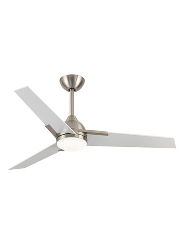 Ventilador 22w Dc Argestes Niquel 3 Aspas Blancas  6Velocidades 3Colores 2180lm 132D C/remoto, Memoria Y Temporizador