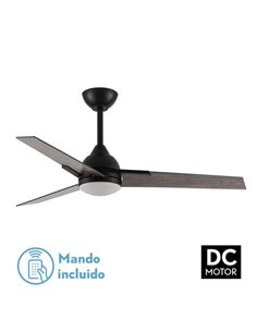 Ventilador 22w Dc Argestes Negro 3 Aspas Gris  6Velocidades 3Colores 2180lm 132D C/remoto