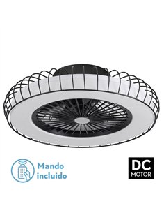 Ventilador 72w Dc Albonez Negro 5 Aspas Transp. 18x53x53cm 6 Vel. 3 Colores C/remoto