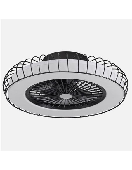 Ventilador 72w Dc Albonez Negro 5 Aspas Transp. 18x53x53cm 6 Vel. 3 Colores C/remoto, Memoria, Temp. Y Reg.Intensidad 6120lm