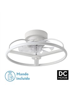 Ventilador 60w Dc Bora Blanco 8 Aspas Transp. 21x50x50cm 6Vel. 3 Colores C/remoto