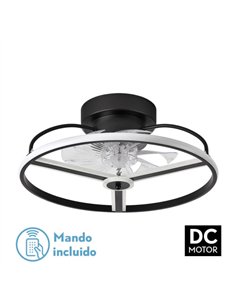 Ventilador 60w Dc Bora Negro 8 Aspas Transp. 21x50x50cm 6 Vel. 3 Colores C/remoto