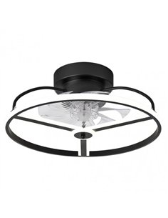 Ventilador 60w Dc Bora Negro 8 Aspas Transp. 21x50x50cm 6 Vel. 3 Colores C/remoto 2