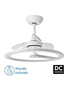 Ventilador 110w Dc Chom Blanco 3Asp.Transp. 46/66x62x62cm 6 Vel. 3 Colores C/remoto