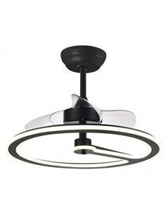 Ventilador 110w Dc Chom Negro 3 Aspas Transp. 46/66x62x62cm  6Vel. 3 Colores C/remoto 2