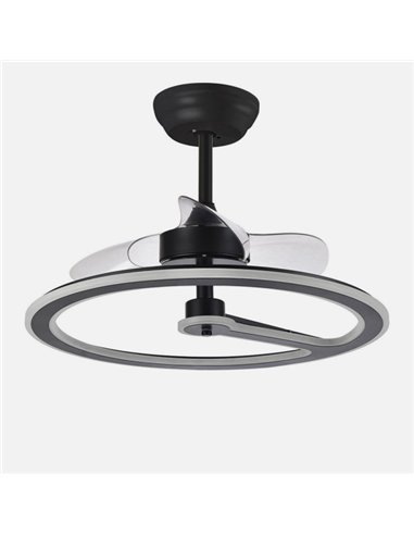 Ventilador 110w Dc Chom Negro 3 Aspas Transp. 46/66x62x62cm  6Vel. 3 Colores C/remoto, Memoria Y Temporizador 9350lm