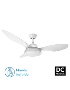 Ventilador 48w Dc Datoo Blanco 3 Aspas Blancas 6 Vel. 33/48x122x122cm 3 Colores C/remoto