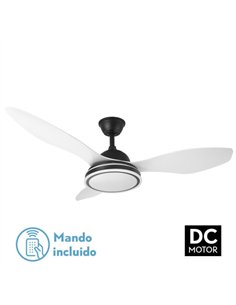 Ventilador 48w Dc Datoo Negro 3 Aspas Blancas  6 Vel. 33/48x122x122cm 3 Color C/remoto