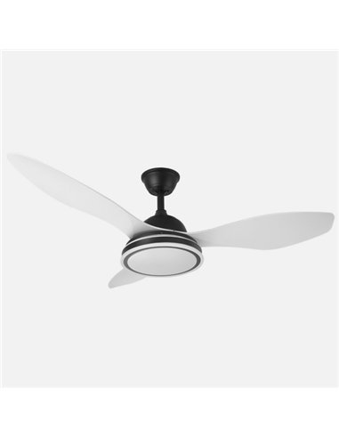 Ventilador 48w Dc Datoo Negro 3 Aspas Blancas  6 Vel. 33/48x122x122cm 3 Color C/remoto,memoria Y Temp.4080lm