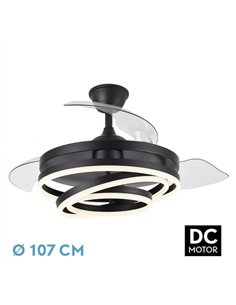 Ventilador 72w Dc Kai Negro 3 Aspas Transp. 6Vel. 3 Colores 43/58x50/107 C/remoto