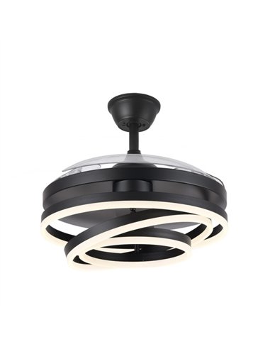 Ventilador 72w Dc Kai Negro 3 Aspas Transp. 6Vel. 3 Colores 43/58x50/107 C/remoto,memoria Y temp. 6120lm