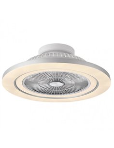 Ventilador 72w Dc Mato Niquel 5Aspas Transp. 22x58x58cm 6 Vel. 3 Colores C/remoto 2