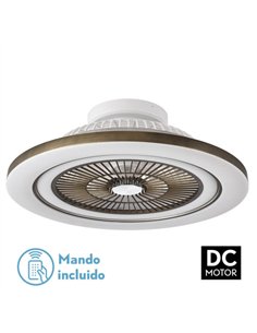 Ventilador 72w Dc Mato Cuero 5Aspas Transp. 22x58x58cm 6 Vel. 3 Colores C/remoto