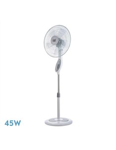 Ventilador De Pie Floxo Blanco/gris 3 Vel. 45w  C/remoto Temporizador 5 Aspas Regx44
