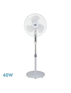 Ventilador De Pie Etesio Blanco 3 Velocides 40w Oscilante 3 Aspas blancas Regx43x40 Cm