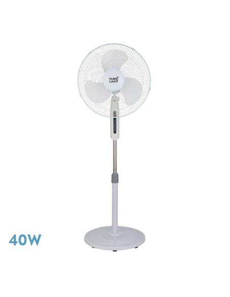 Ventilador De Pie Etesio Blanco 3 Velocides 40w Oscilante 3 Aspas blancas Regx43x40 Cm
