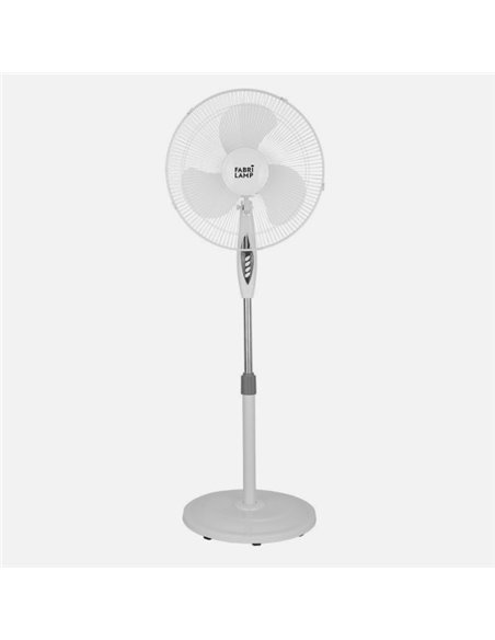 Ventilador De Pie Bise Blanc 3 Vel 45w Regx43x40cm Oscilante 3 Aspas Blancas C/remoto Y Temporizador