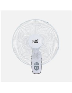 Ventilador Pared Cuta Blanco 3Vel. 50w C/remoto  Oscilante 5 Aspas Transp. Temporizador 53x43x30 Cm 2
