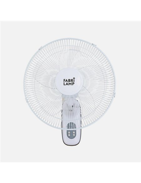 Ventilador Pared Cuta Blanco 3Vel. 50w C/remoto  Oscilante 5 Aspas Transp. Temporizador 53x43x30 Cm