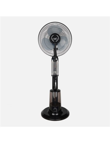 Ventilador De Pie Tromba Negro 3 Vel 80w Nebulizador  Tanque De Agua 3L C/remoto Y Temporizador 120x45x40 Cm