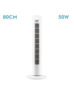 Ventilador De Torre Tero Blanco 3 Vel 50w   Oscilante Temporizador 80x25x25 Cm