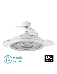 Ventilador Dc Turia 72w 6120lm Blanco 3 Asp.desplegables 32/47x50/110d. 3 Colores C/remoto+temporizador+memoria