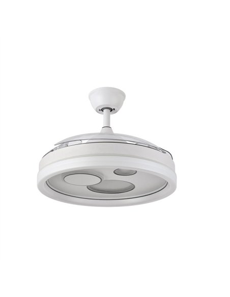 Ventilador Dc Turia 72w 6120lm Blanco 3 Asp.desplegables 32/47x50/110d. 3 Colores C/remoto+temporizador+memoria
