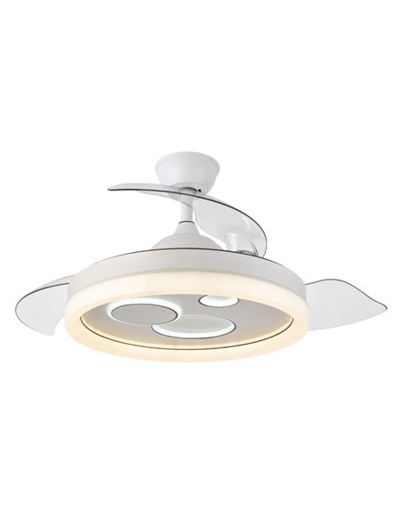 Ventilador Dc Turia 72w 6120lm Blanco 3 Asp.desplegables 32/47x50/110d. 3 Colores C/remoto+temporizador+memoria