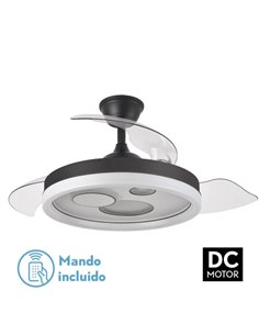 Ventilador Dc Turia 72w 6120lm Negro/blanco 3 Asp.desp. 32/47x50/110d. 3 Colores C/remoto+temporizador+memoria