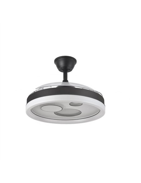 Ventilador Dc Turia 72w 6120lm Negro/blanco 3 Asp.desp. 32/47x50/110d. 3 Colores C/remoto+temporizador+memoria
