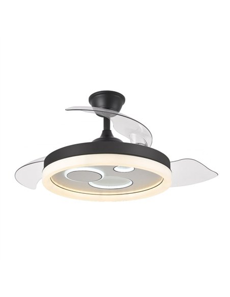 Ventilador Dc Turia 72w 6120lm Negro/blanco 3 Asp.desp. 32/47x50/110d. 3 Colores C/remoto+temporizador+memoria