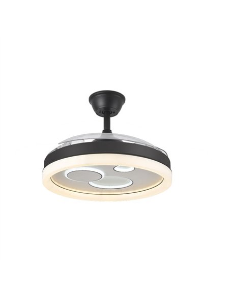 Ventilador Dc Turia 72w 6120lm Negro/blanco 3 Asp.desp. 32/47x50/110d. 3 Colores C/remoto+temporizador+memoria