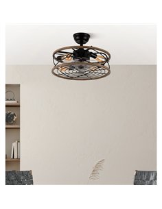 Ventilador DC 4xe27 Arcadia Negro 8 Aspas Transparentes 31/40x50x50cm 6 Velocidades C/remoto Y Temporizador 2