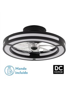 Ventilador DC 58w Kastoria Negro 8 Aspas Abs Transp 50d 6 Velocidades 5900lm 3 Colores C/remoto