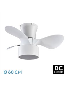 Ventilador DC 24w Kos Blanco 3 Aspas 60d 6 Vel. 2390lm 3000-4500-6000k c/remoto