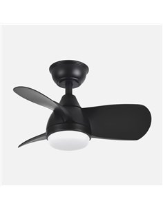 Ventilador Dc 24w Pirdo Negro 3 Aspas 60d 2400lm 6 Velocidades 3000-4500-6000k C/remoto 2