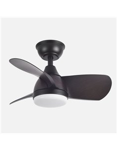 Ventilador Dc 24w Pirdo Negro/marron 3 Aspas 60d 2400lm 6 Velocidades 3000-4500-6000k C/remoto 2