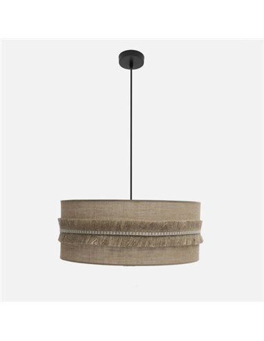 Colgante Kala 3xe27 Negro/saco Regx60x60 Cm Con Flecos