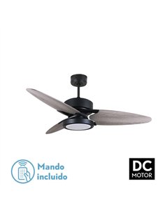 Ventilador Dc Cross 30w Negro 3 Aspas Gris/roble 6vel. 3 Colores 3250lm 132d Remoto