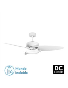 Ventilador Dc Cross 30w Blanco 3 Aspas Blanco/haya 6vel. 3 Colores 3250lm132d Remoto